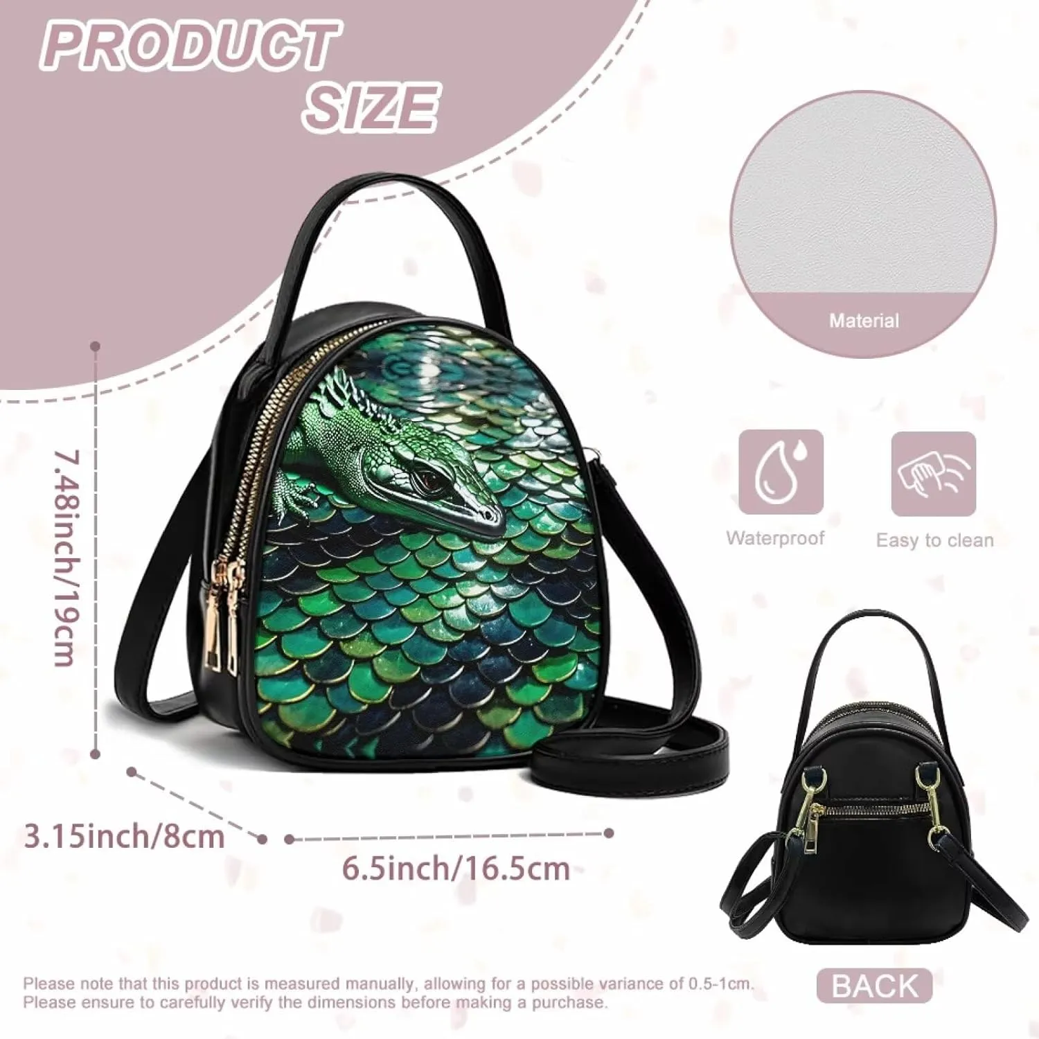 Small Purse Crossbody Bags for Women Leopard Print Handbag Travel, Snakeskin Shoulder Phone Holder Adjustable Strap