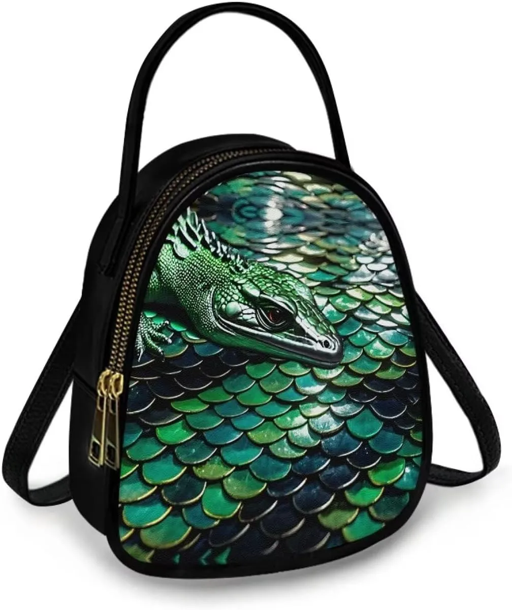 Small Purse Crossbody Bags for Women Leopard Print Handbag Travel, Snakeskin Shoulder Phone Holder Adjustable Strap