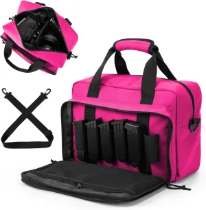 Small Range Bag For 2 Pistols Gun Range Bags For Handguns And Ammo Dual Pistol Handgun Revolver Hunting Bag Gun Carrying Case/Lockable Zippers