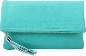 Solene Envelope Clutch Bags for Women Foldover Crossbody Tassel Wallet with Chain Strap, Elegant Evening Purse