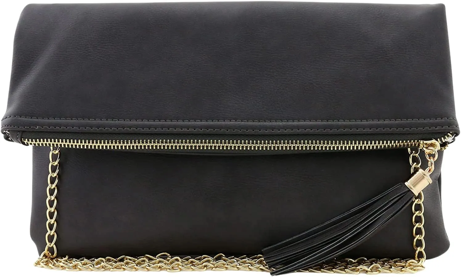 Solene Envelope Clutch Bags for Women Foldover Crossbody Tassel Wallet with Chain Strap, Elegant Evening Purse