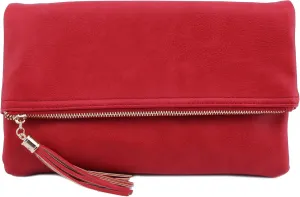 Solene Envelope Clutch Bags for Women Foldover Crossbody Tassel Wallet with Chain Strap, Elegant Evening Purse