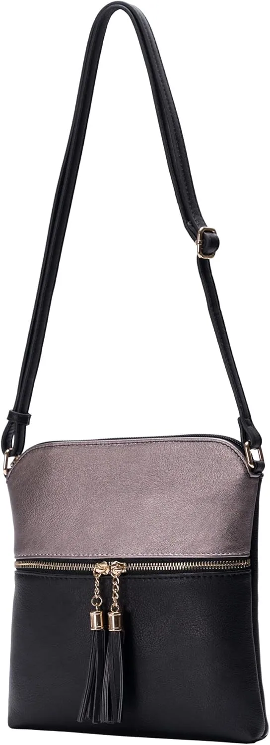 Solene Womens Lightweight Medium Crossbody Purse with Tassel, Perfect Size Crossbody Bags for Daily Use, travel
