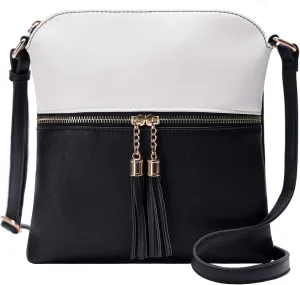 Solene Womens Lightweight Medium Crossbody Purse with Tassel, Perfect Size Crossbody Bags for Daily Use, travel