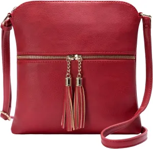 Solene Womens Lightweight Medium Crossbody Purse with Tassel, Perfect Size Crossbody Bags for Daily Use, travel