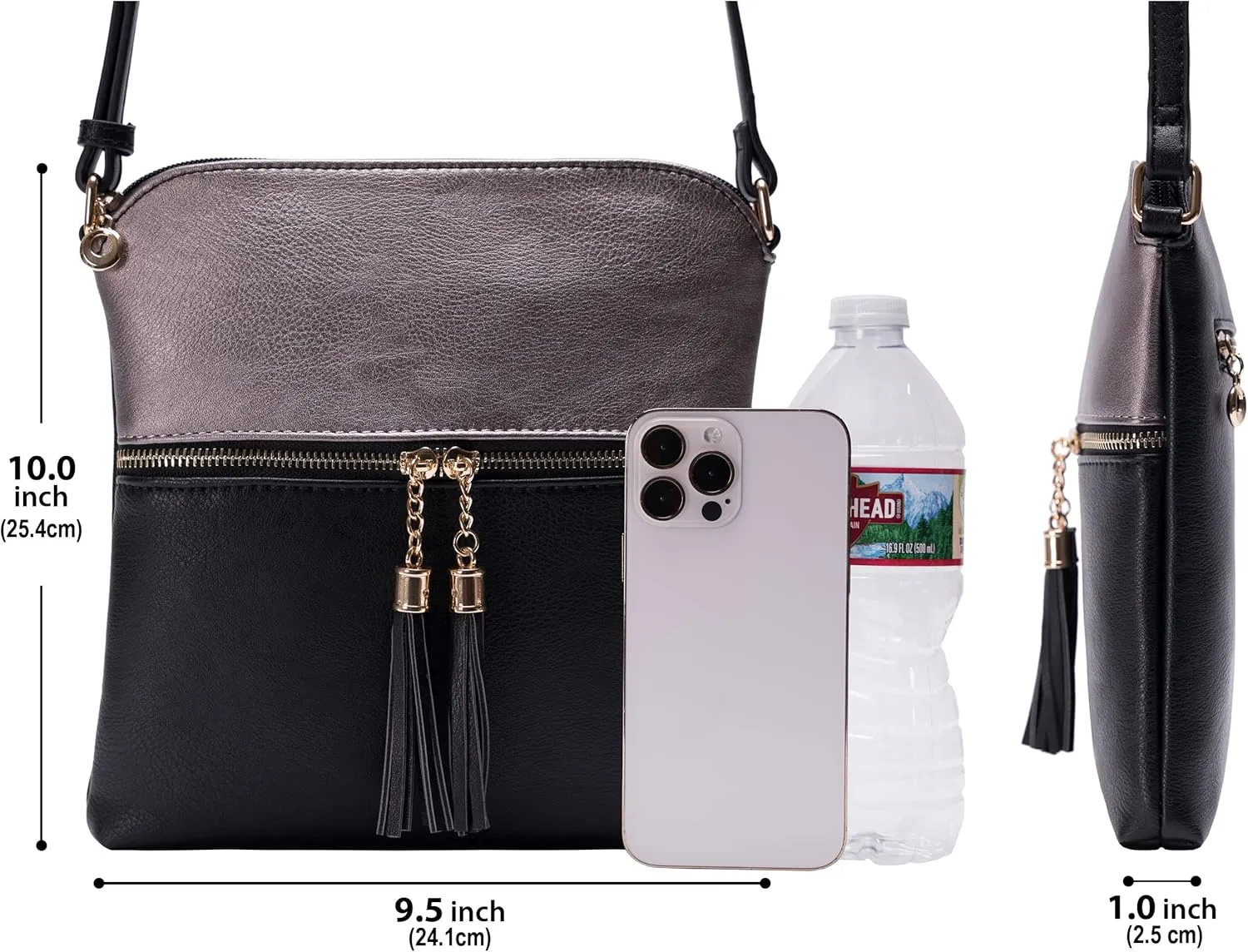 Solene Womens Lightweight Medium Crossbody Purse with Tassel, Perfect Size Crossbody Bags for Daily Use, travel