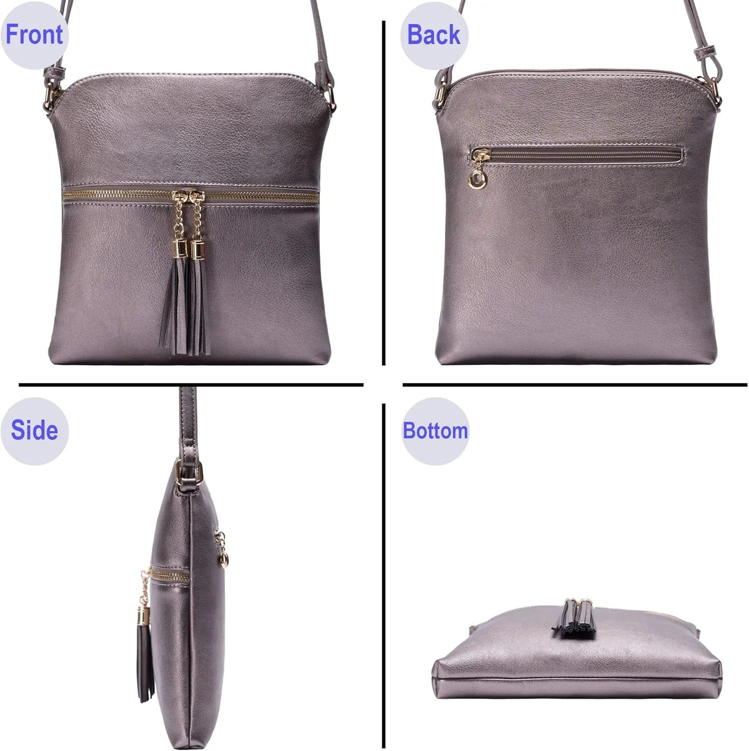 Solene Womens Lightweight Medium Crossbody Purse with Tassel, Perfect Size Crossbody Bags for Daily Use, travel