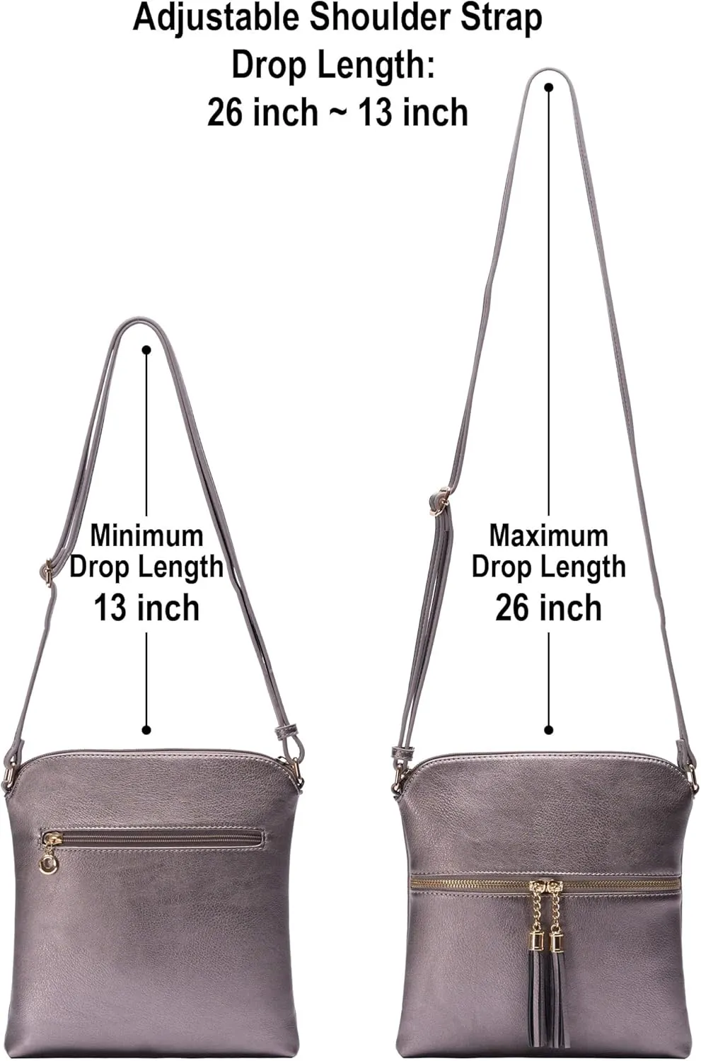 Solene Womens Lightweight Medium Crossbody Purse with Tassel, Perfect Size Crossbody Bags for Daily Use, travel