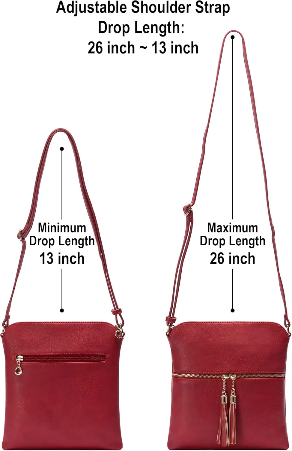 Solene Womens Lightweight Medium Crossbody Purse with Tassel, Perfect Size Crossbody Bags for Daily Use, travel