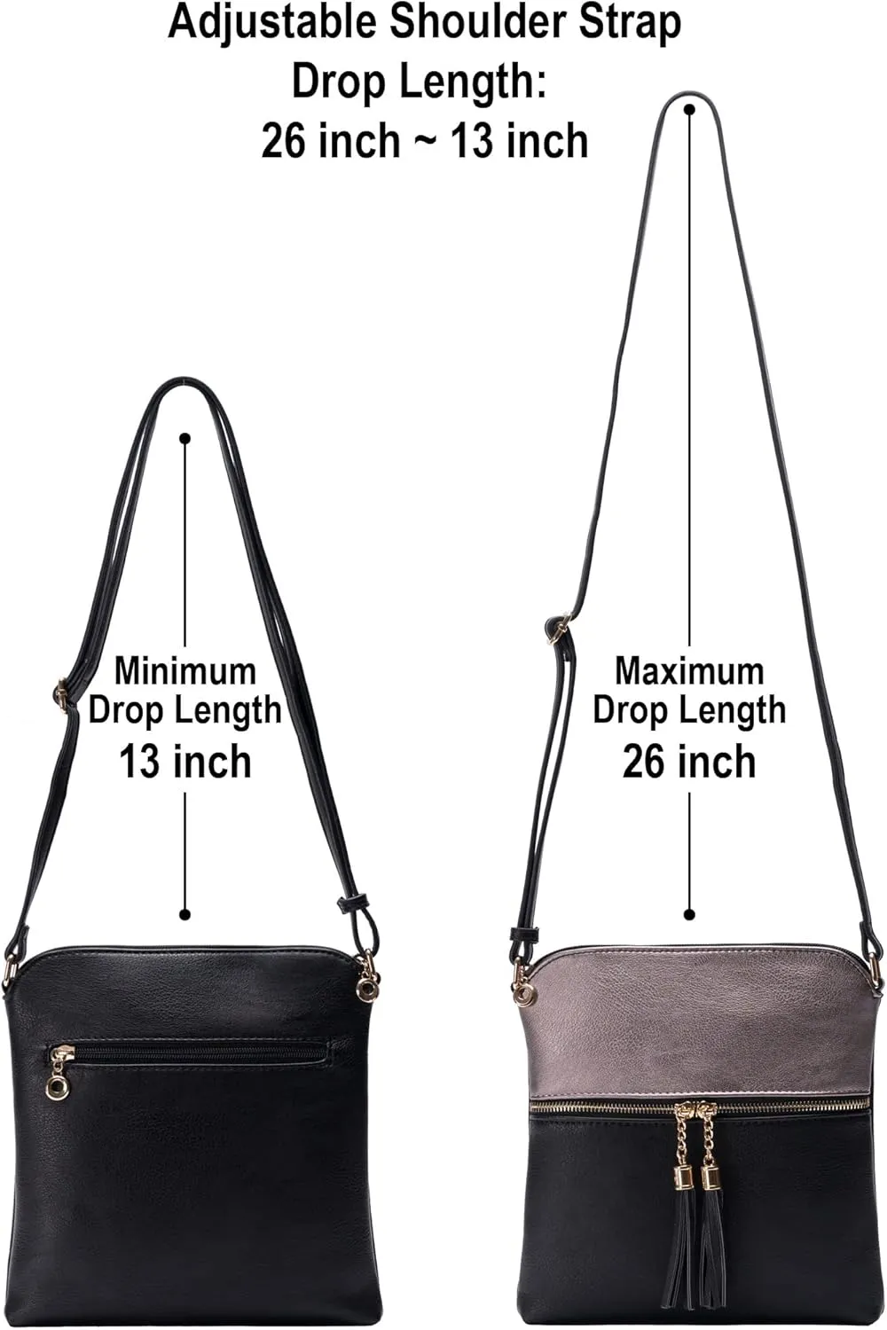 Solene Womens Lightweight Medium Crossbody Purse with Tassel, Perfect Size Crossbody Bags for Daily Use, travel