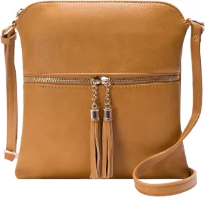 Solene Womens Lightweight Medium Crossbody Purse with Tassel, Perfect Size Crossbody Bags for Daily Use, travel