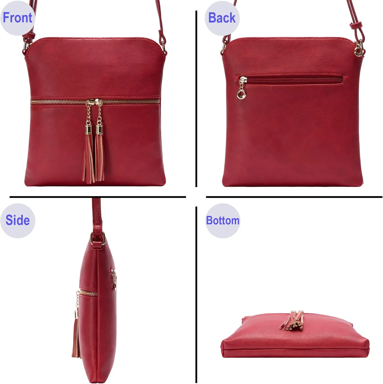 Solene Womens Lightweight Medium Crossbody Purse with Tassel, Perfect Size Crossbody Bags for Daily Use, travel