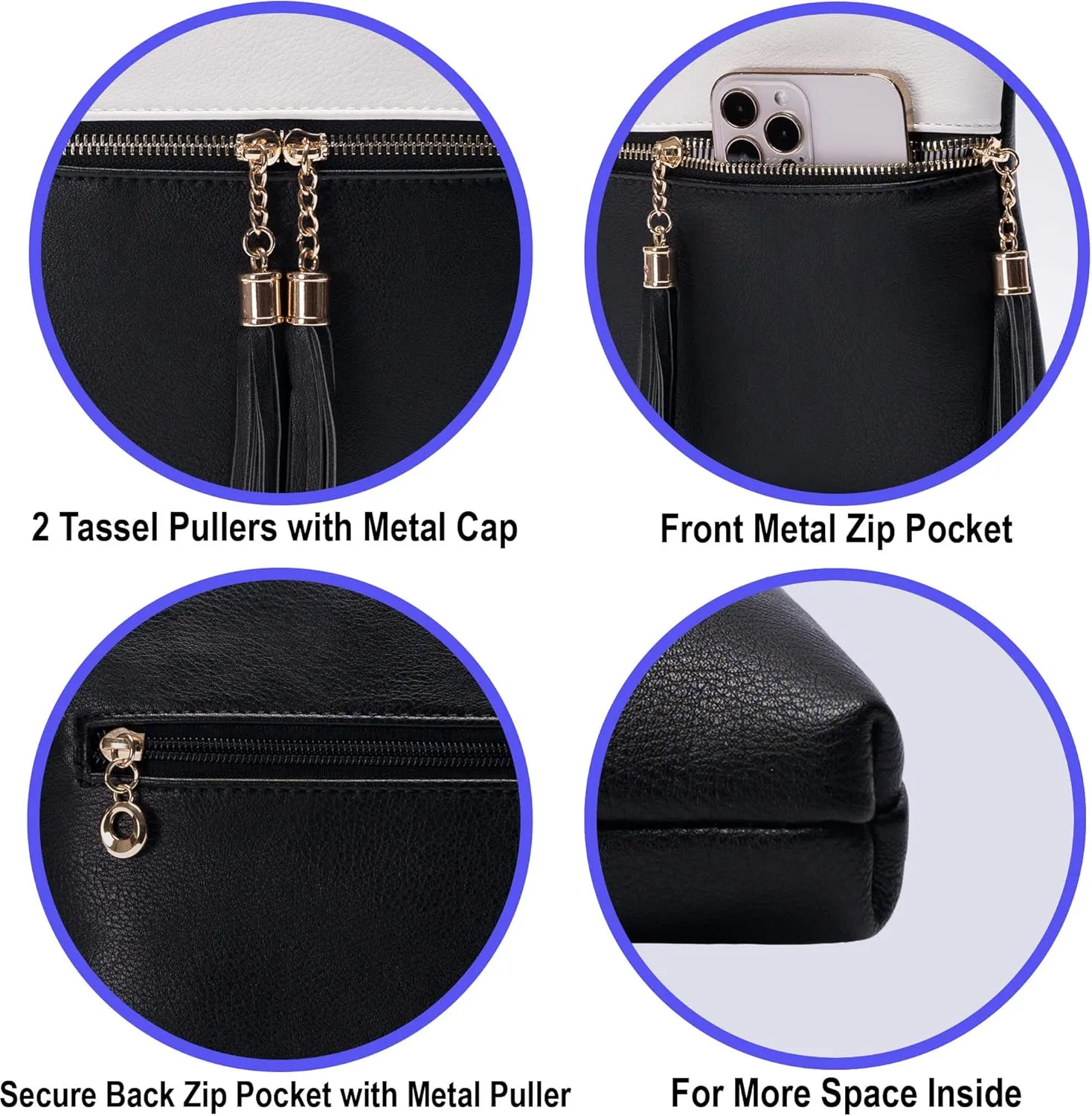 Solene Womens Lightweight Medium Crossbody Purse with Tassel, Perfect Size Crossbody Bags for Daily Use, travel
