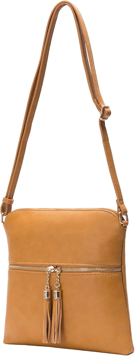 Solene Womens Lightweight Medium Crossbody Purse with Tassel, Perfect Size Crossbody Bags for Daily Use, travel