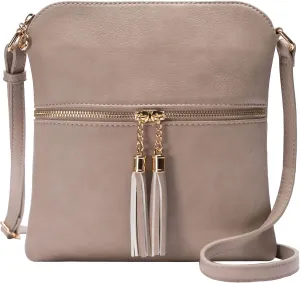 Solene Womens Lightweight Medium Crossbody Purse with Tassel, Perfect Size Crossbody Bags for Daily Use, travel