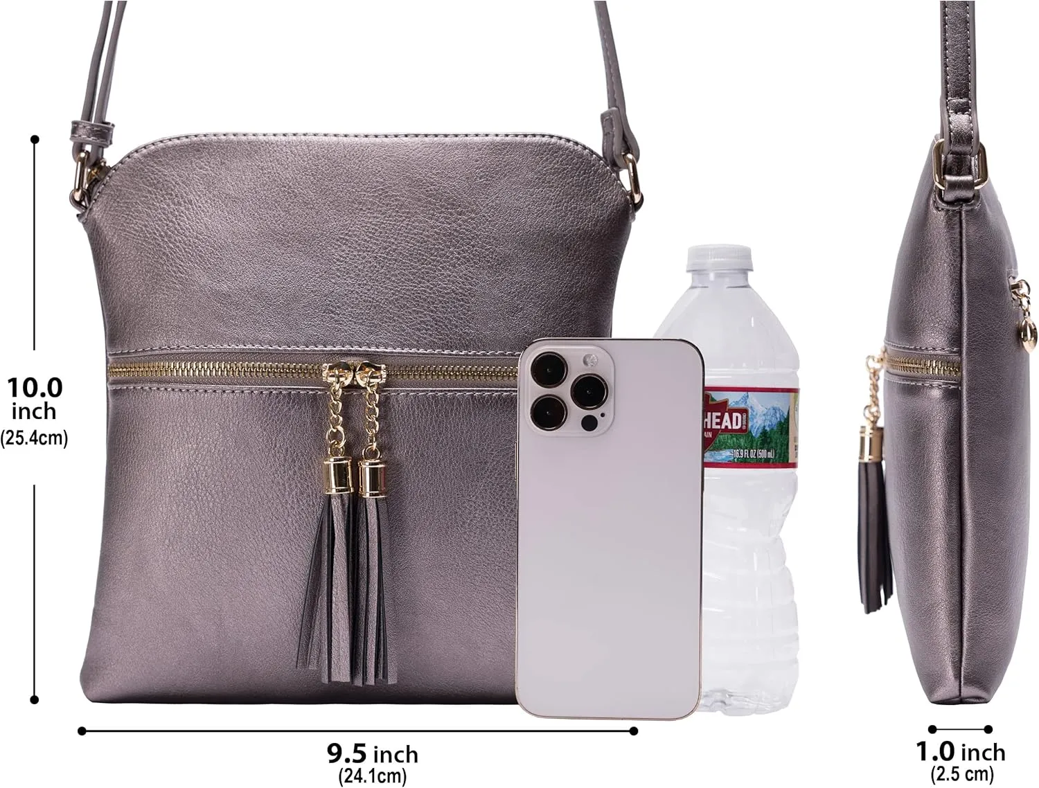 Solene Womens Lightweight Medium Crossbody Purse with Tassel, Perfect Size Crossbody Bags for Daily Use, travel