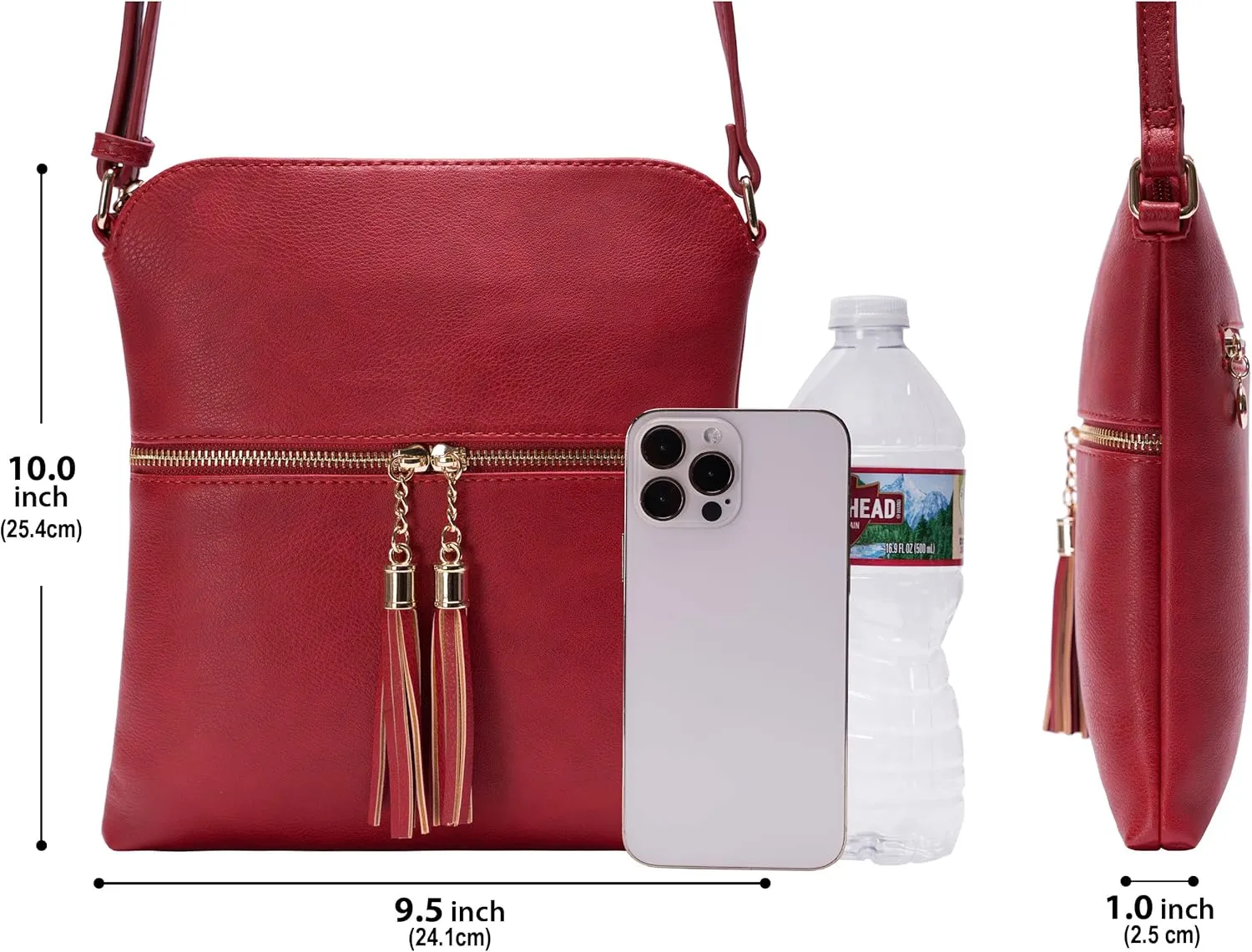 Solene Womens Lightweight Medium Crossbody Purse with Tassel, Perfect Size Crossbody Bags for Daily Use, travel