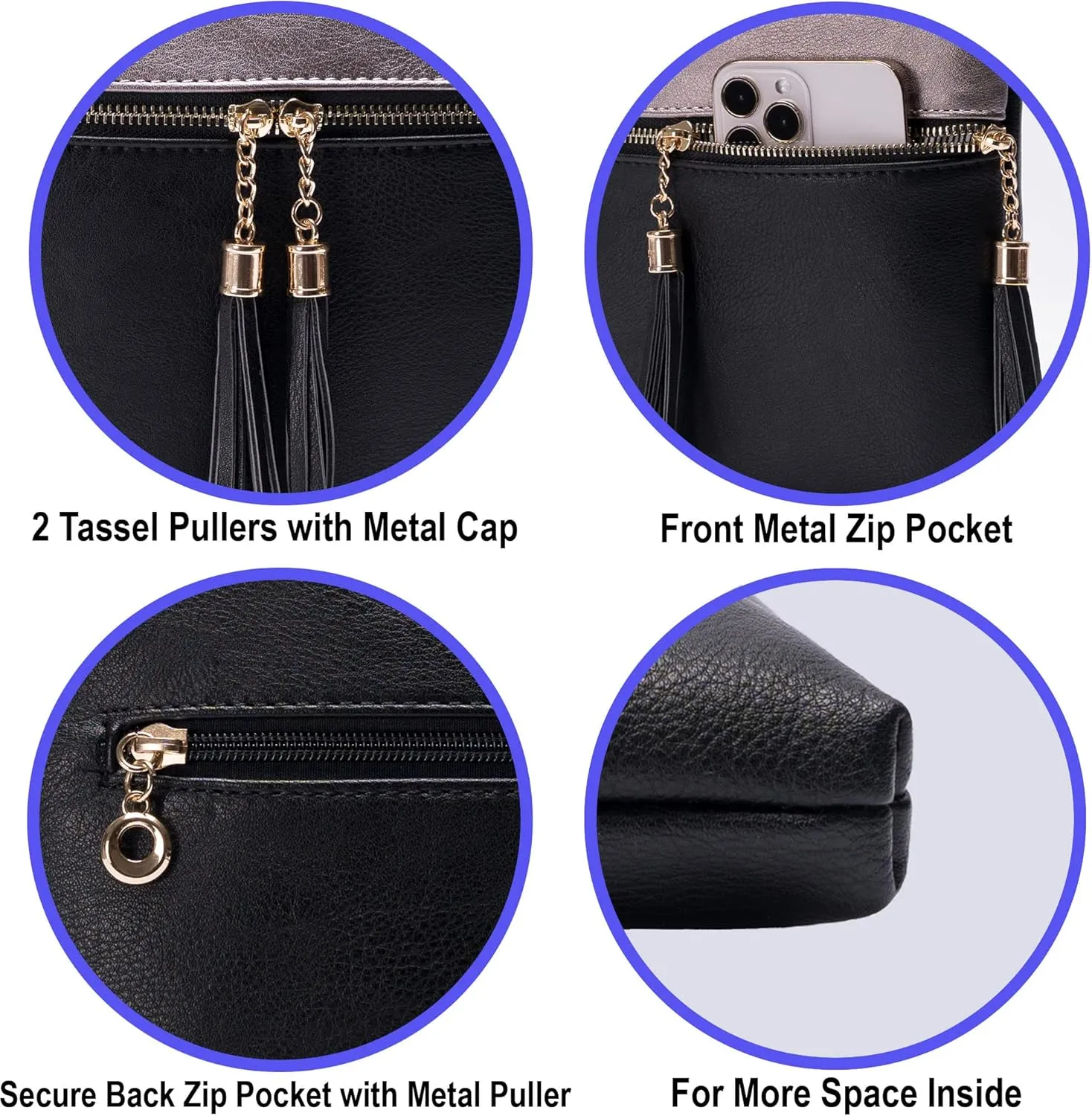Solene Womens Lightweight Medium Crossbody Purse with Tassel, Perfect Size Crossbody Bags for Daily Use, travel