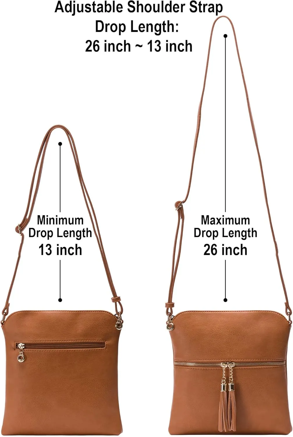 Solene Womens Lightweight Medium Crossbody Purse with Tassel, Perfect Size Crossbody Bags for Daily Use, travel