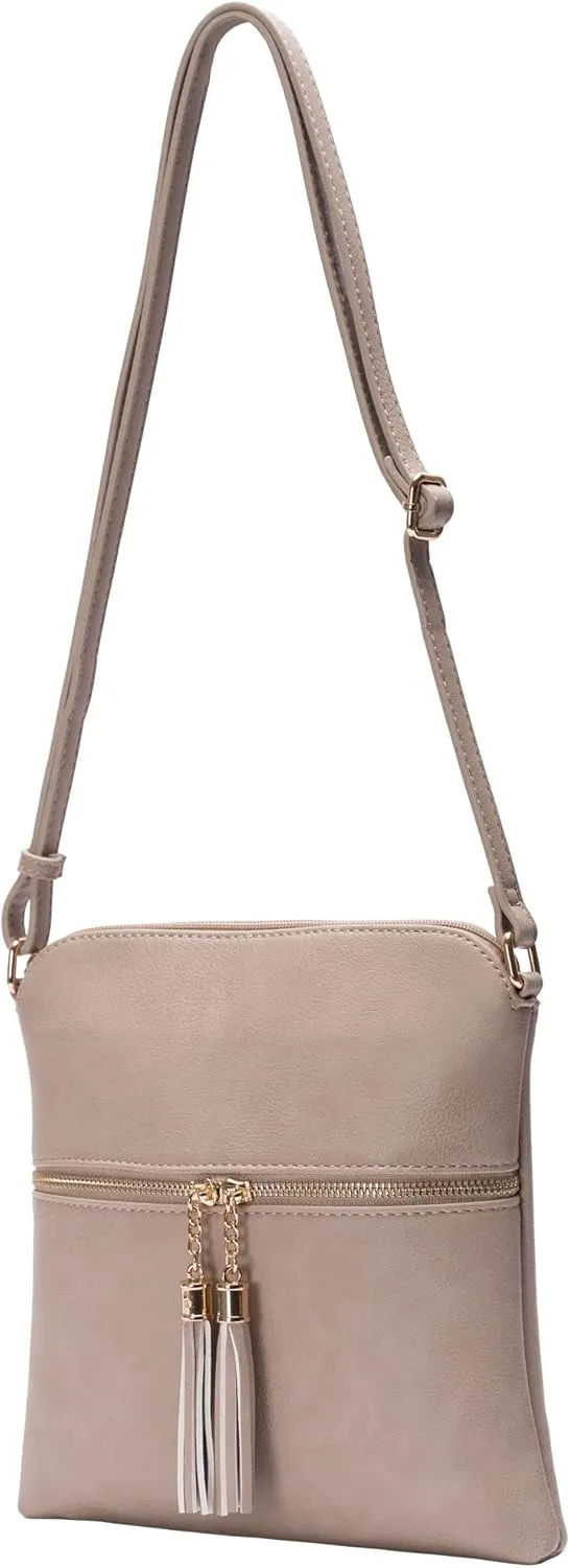 Solene Womens Lightweight Medium Crossbody Purse with Tassel, Perfect Size Crossbody Bags for Daily Use, travel