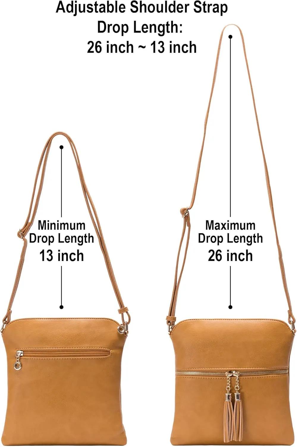 Solene Womens Lightweight Medium Crossbody Purse with Tassel, Perfect Size Crossbody Bags for Daily Use, travel