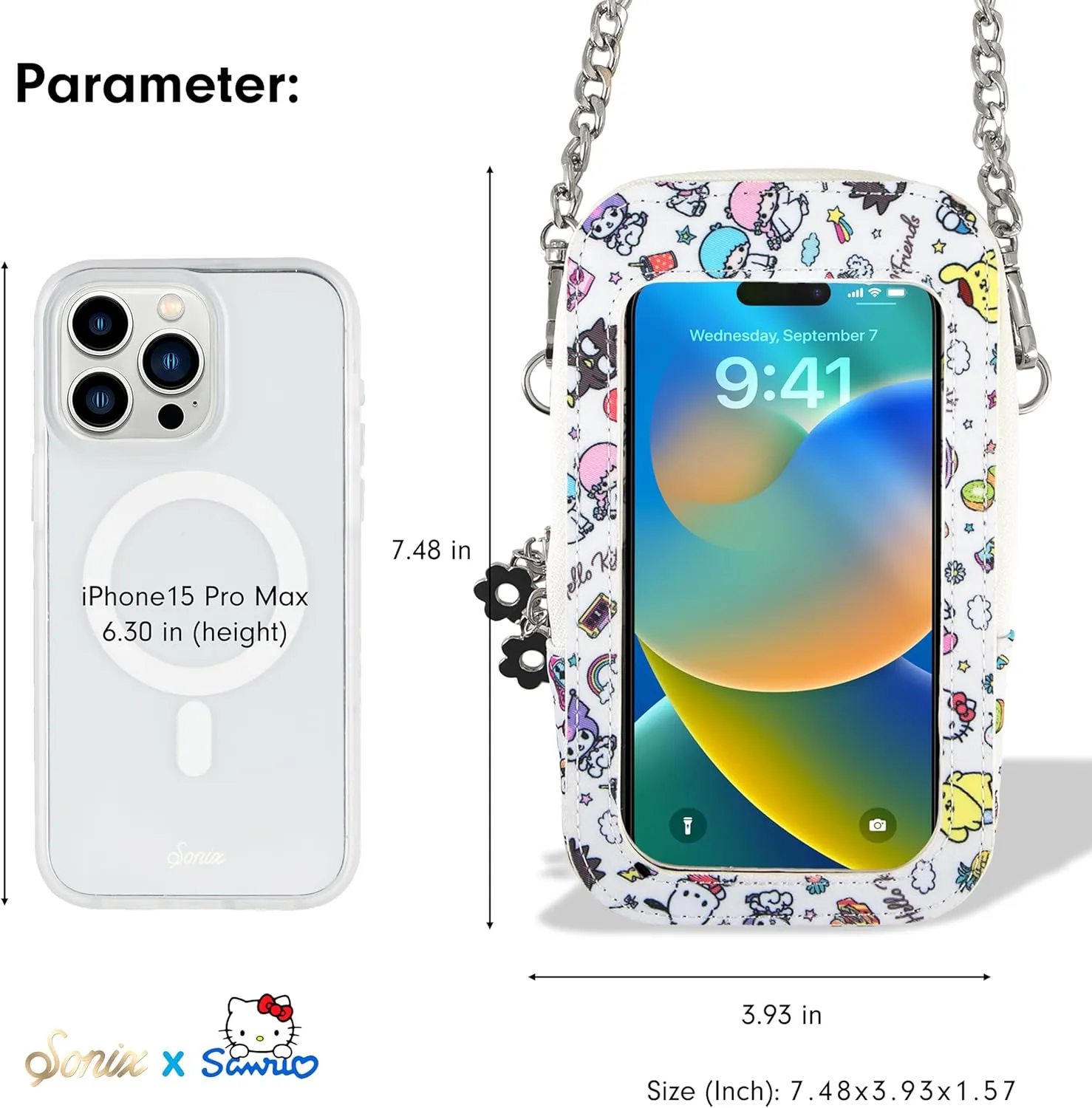 Sonix x Sanrio Phone Pouch - Universal Smartphone Purse and Wallet, Crossbody and Shoulder Bag