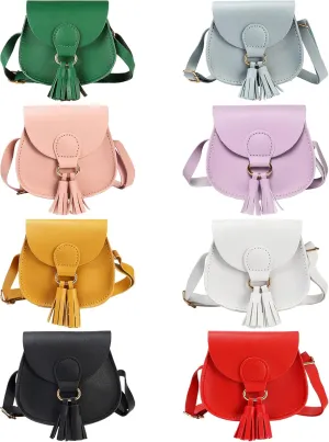 SOTOGO 8 Pieces Little Girls Purses Toddler Crossbody Purse Princess Purses Handbags Cute Girl Wallets Mini Shoulder Crossbody Bags for Kids, Tassel Style