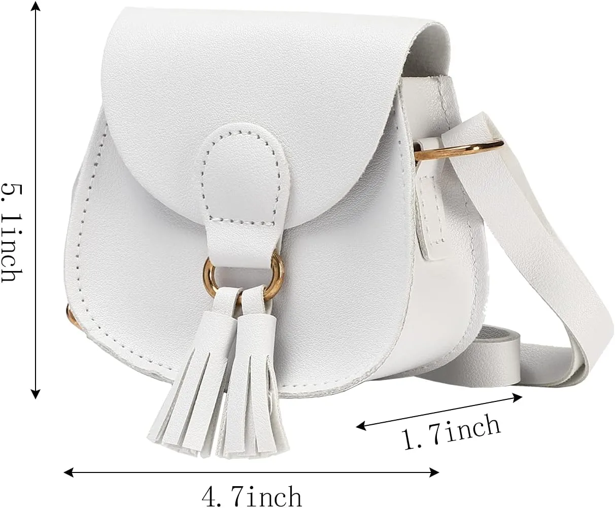 SOTOGO 8 Pieces Little Girls Purses Toddler Crossbody Purse Princess Purses Handbags Cute Girl Wallets Mini Shoulder Crossbody Bags for Kids, Tassel Style