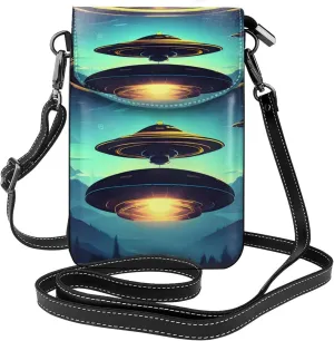 Spacecraft Descend Crossbody Bag, Leather Crossbody Flap Mobile Phone Bag.* Fashion Tassel Wallet Designed For Women.