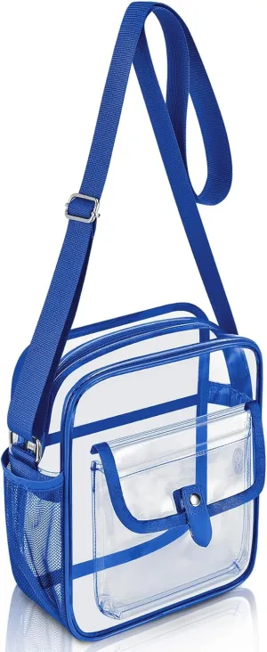 SPODEARS Clear Crossbody Bag for Stadium Events & Concerts - Adjustable Shoulder Strap Purse with 1 Bottle Holder