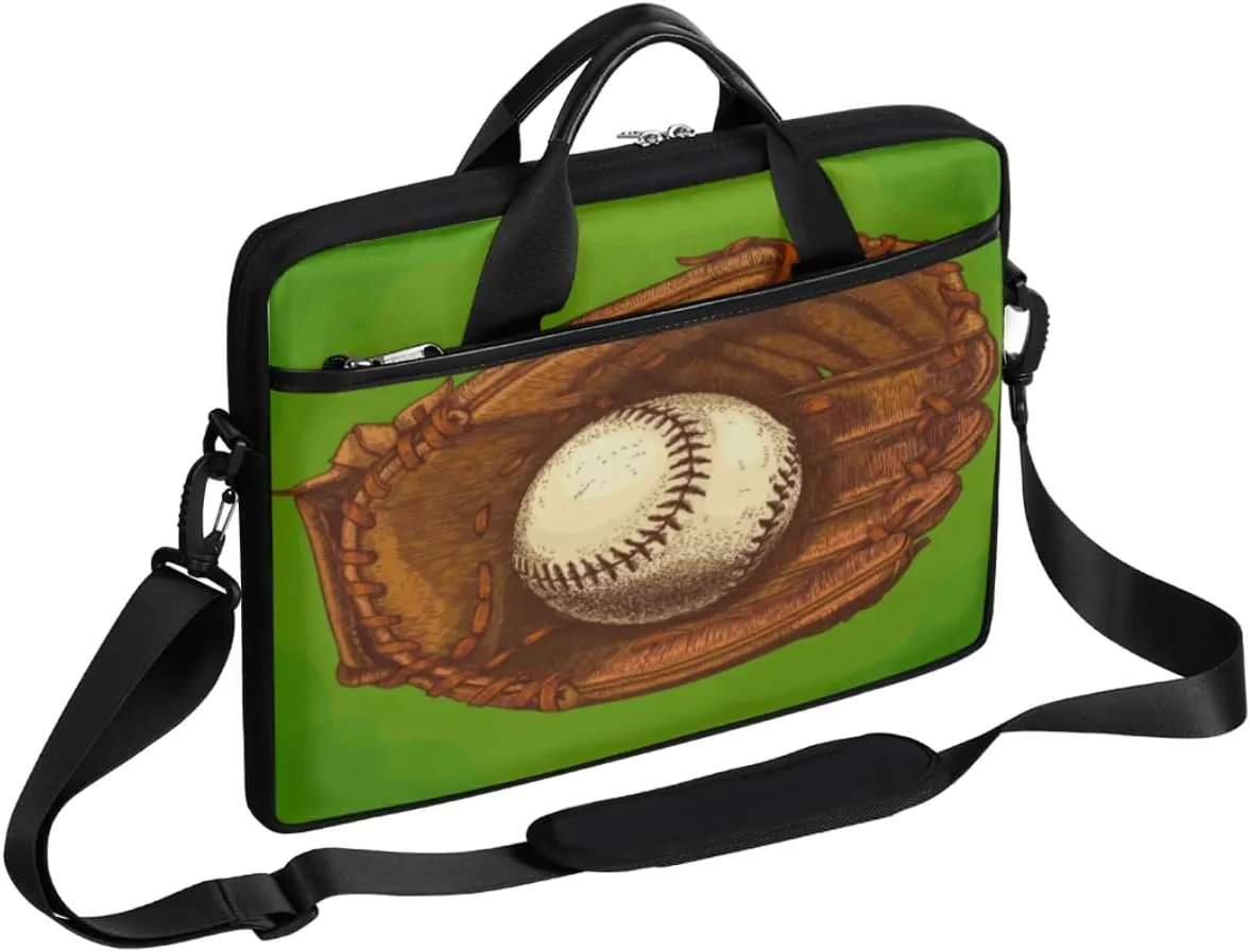Sports Baseball Glove Laptop Computer Bag Waterproof Shoulder Messenger Bag 13-15 inch Durable Laptop Tote Bag with Shoulder Strap Handle Lightweight Crossbody Briefcase
