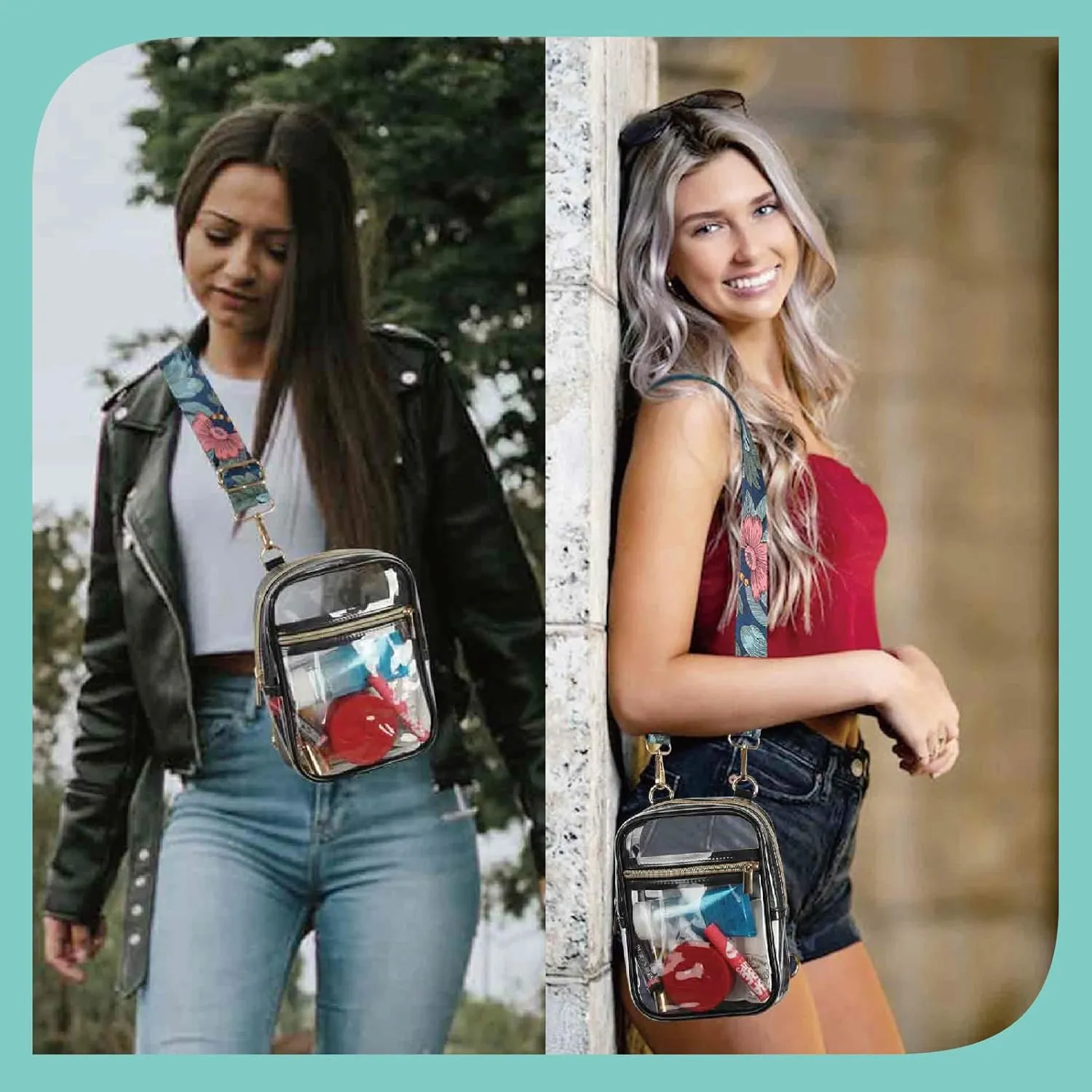Stadium Approved Crossbody Purse for Women - Clear Stadium Bag for Sporting Events, Concerts