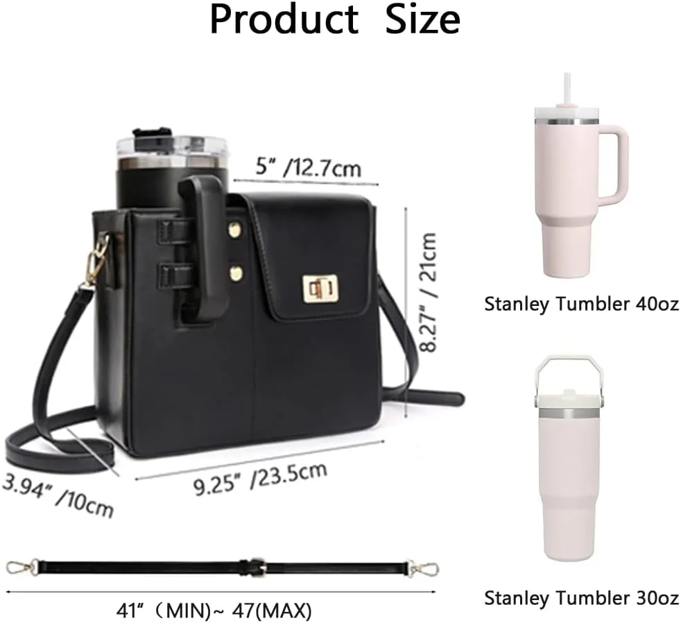 Stanley Bag Stanley Cup Purse Stanley Cup Holder Outdoor Crossbody Water Bottle Bag with Strap, for Stanley Cup