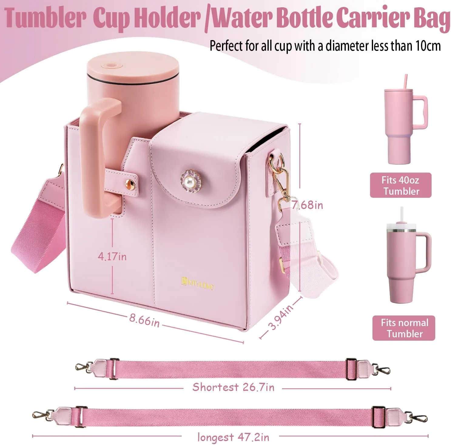 Stanley Cup Purse for Stanley Cup Holder Bag, Portable Crossbody Water Cup Storage Bag, 40oz Purse Cup for Stanley Cup Bag