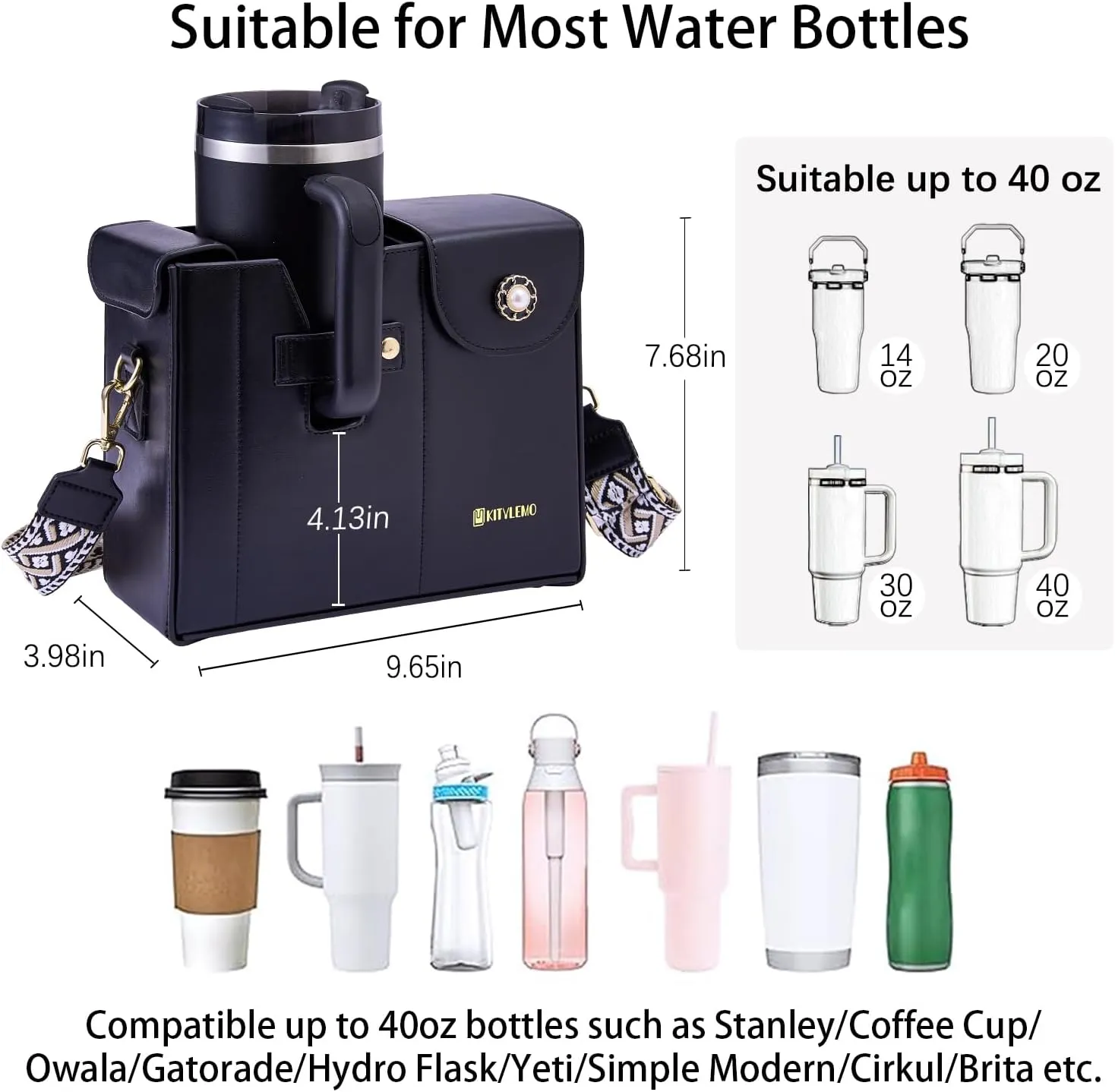 Stanley Cup Purse for water Bottle, Crossbody Water Cup Storage Bag Tumbler Purse Bag Water Bottle Carry Bag for Stanley Cup