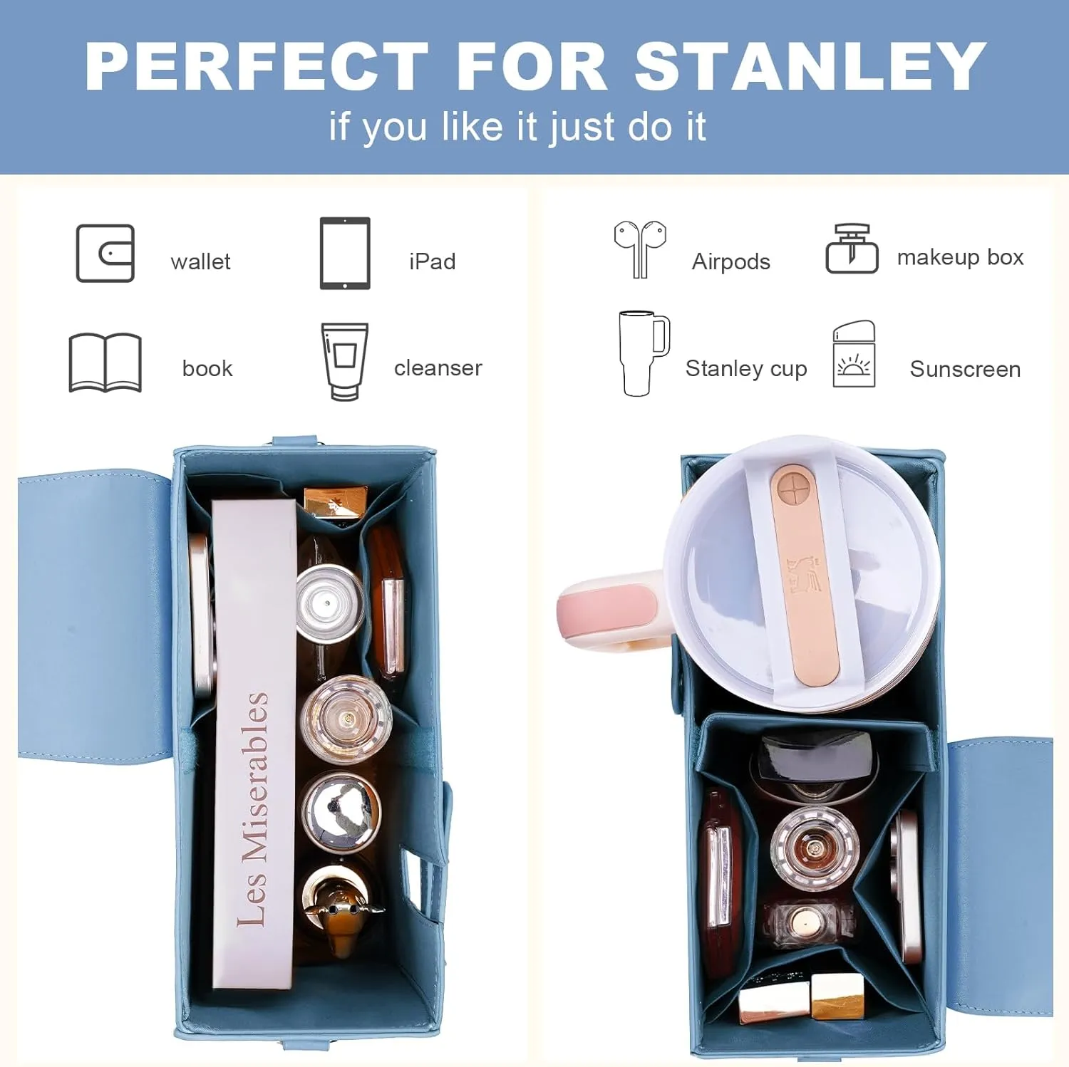 Stanley Outdoor Portable Crossbody Cup Storage Bag with Purse, Crossbody Bag for Stanley Bottle