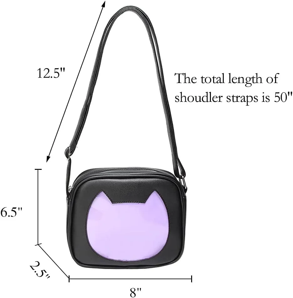 STEAMEDBUN Ita Bag Crossbody Cat Small Ita Purse Pin Display Bag with Insert