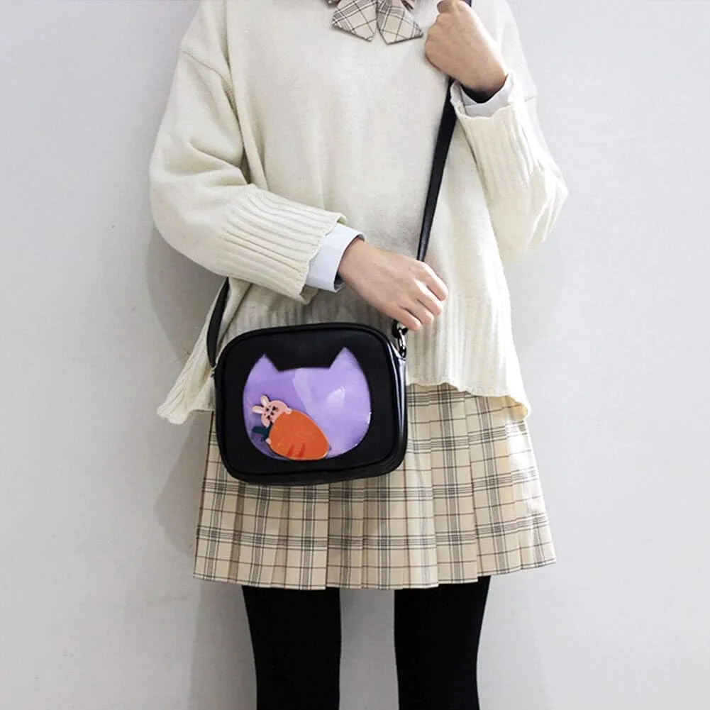 STEAMEDBUN Ita Bag Crossbody Cat Small Ita Purse Pin Display Bag with Insert