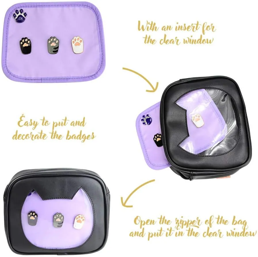 STEAMEDBUN Ita Bag Crossbody Cat Small Ita Purse Pin Display Bag with Insert