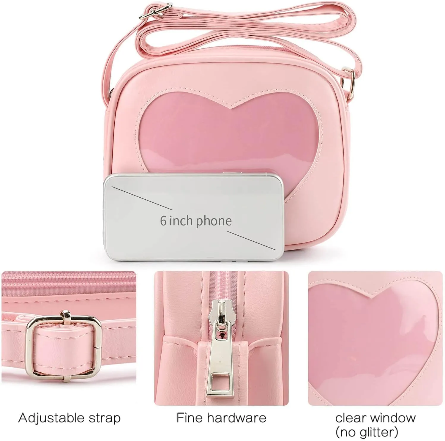 STEAMEDBUN Ita Bag Crossbody Cat Small Ita Purse Pin Display Bag with Insert