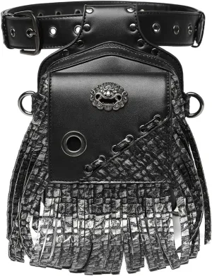 Steampunk Waist Bag Fanny Pack Gothic Tassel Leather Shoulder Crossbody Bags