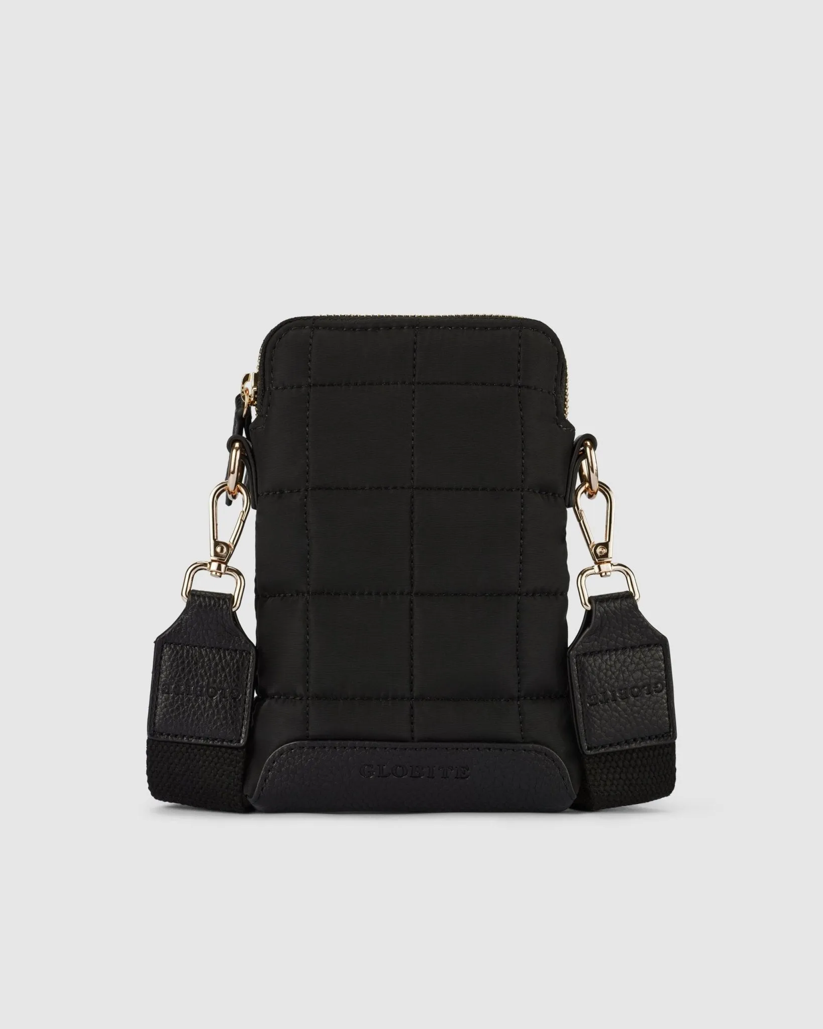 Stella Quilted Crossbody Phone Bag - Onyx Black