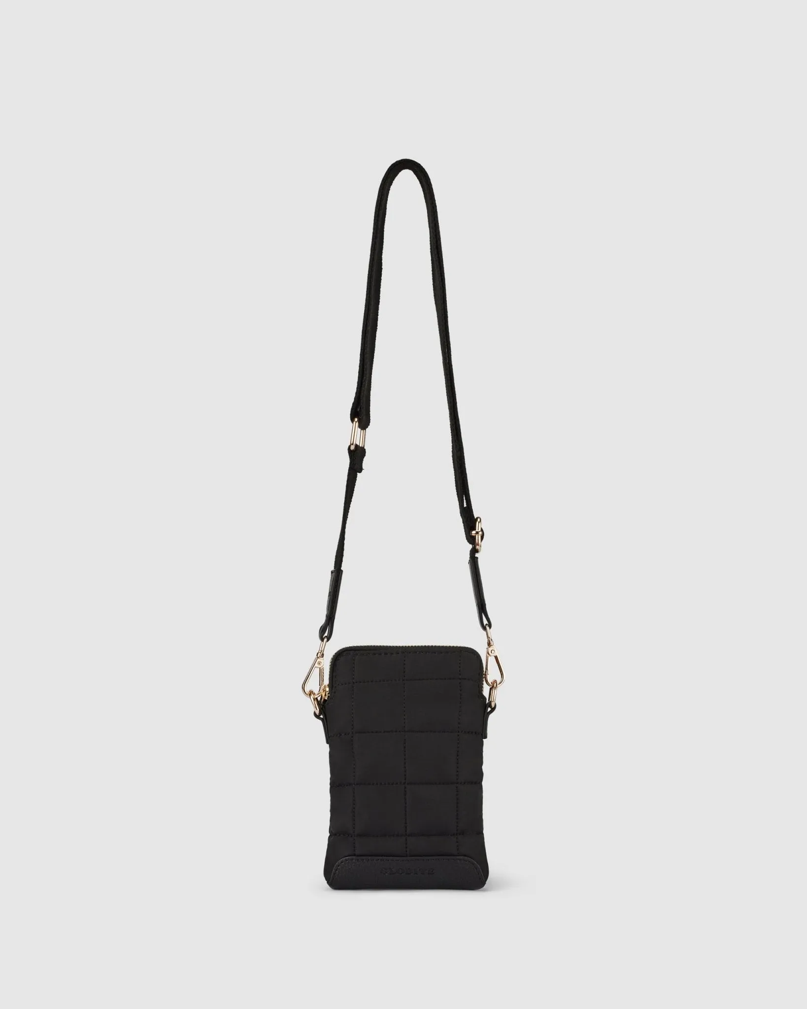 Stella Quilted Crossbody Phone Bag - Onyx Black