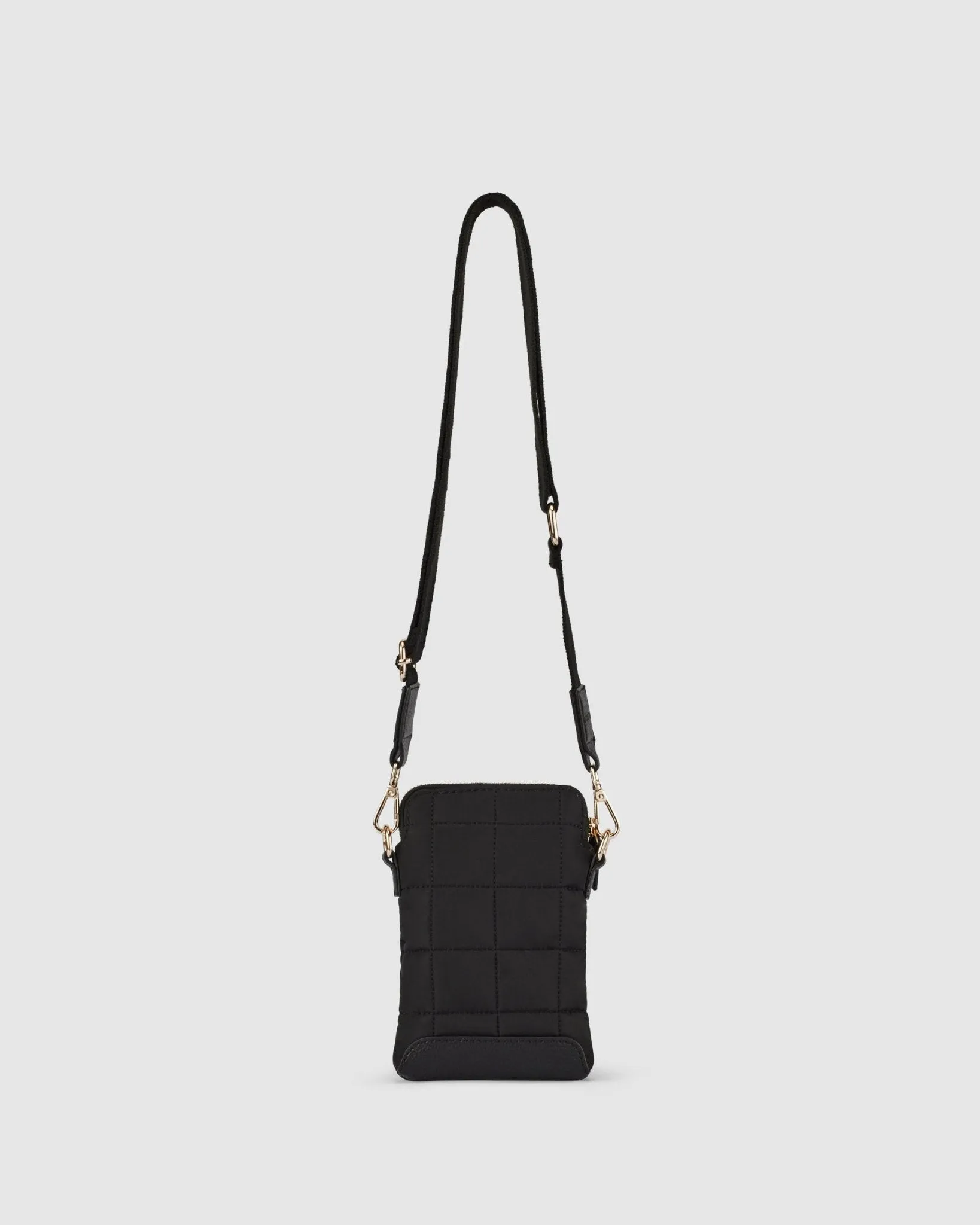Stella Quilted Crossbody Phone Bag - Onyx Black