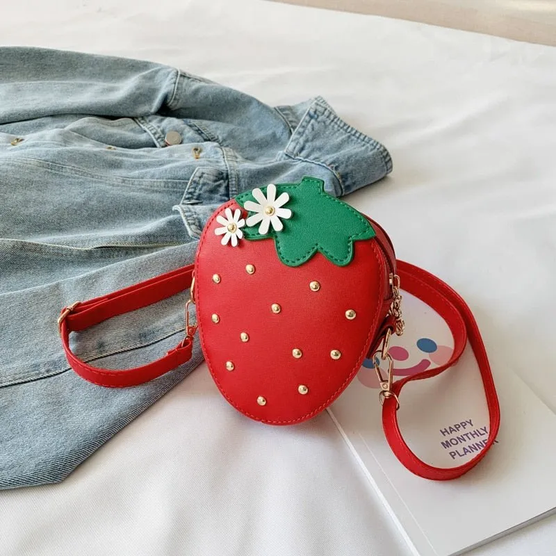 Strawberry Crossbody Bag for Girls Mini Coin Purse