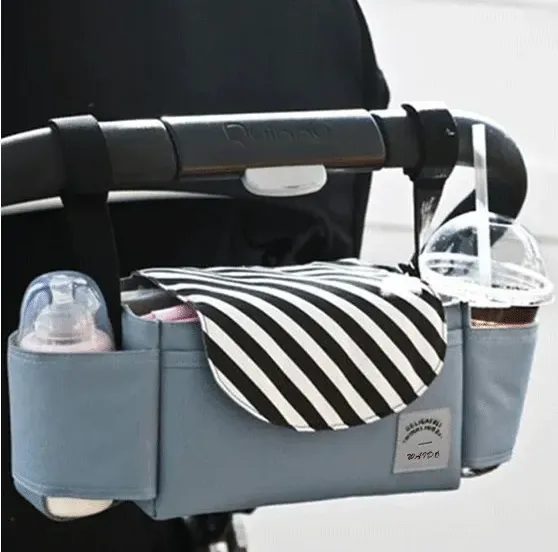 Stroller Bag Organizer – Universal Baby Accessories Trolley Bag with Cup Holder for Newborn Travel Convenience