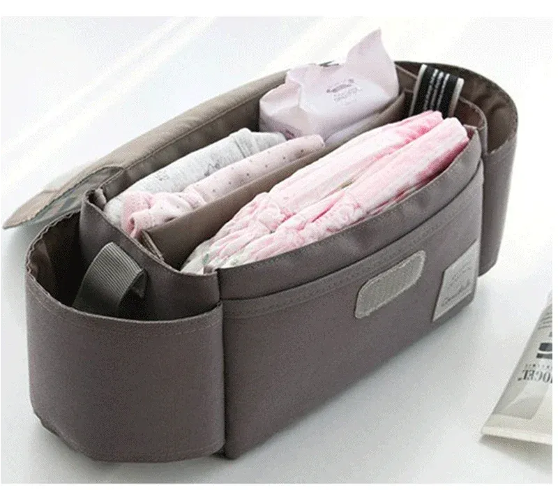 Stroller Bag Organizer – Universal Baby Accessories Trolley Bag with Cup Holder for Newborn Travel Convenience