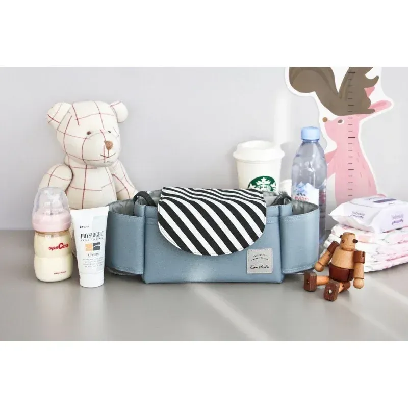 Stroller Bag Organizer – Universal Baby Accessories Trolley Bag with Cup Holder for Newborn Travel Convenience