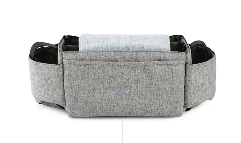 Stroller Bag Organizer – Universal Baby Accessories Trolley Bag with Cup Holder for Newborn Travel Convenience