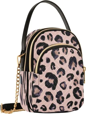 SUABO Crossbody Bags for Women Black White Cow Print Women's Crossbody Handbags Wallet Phone Bag Chain Purses Shoulder Bags